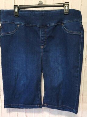 Falls Creek XL Dark Wash Denim Bermuda Shorts Elastic Waist